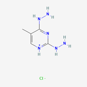 molecular formula C5H11ClN6 B13761800 Pyrimidine, 2,4-dihydrazino-5-methyl-, hydrochloride CAS No. 73941-14-7