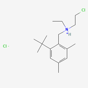 molecular formula C17H29Cl2N B13761824 (2-tert-butyl-4,6-dimethylphenyl)methyl-(2-chloroethyl)-ethylazanium;chloride CAS No. 66903-07-9