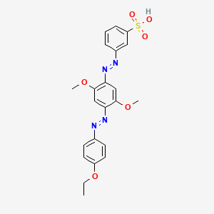 molecular formula C22H22N4O6S B13761876 Benzenesulfonic acid, 3-[[4-[(4-ethoxyphenyl)azo]-2,5-dimethoxyphenyl]azo]- CAS No. 25124-87-2