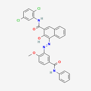 molecular formula C31H22Cl2N4O4 B13761877 2-Naphthalenecarboxamide, N-(2,5-dichlorophenyl)-3-hydroxy-4-[[2-methoxy-5-[(phenylamino)carbonyl]phenyl]azo]- CAS No. 68133-42-6