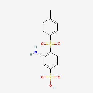 molecular formula C13H13NO5S2 B13761885 Benzenesulfonic acid, 3-amino-4-[(4-methylphenyl)sulfonyl]- CAS No. 68227-75-8