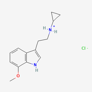 molecular formula C14H19ClN2O B13761889 N-Cyclopropyl-7-methoxy-1H-indole-3-ethanamide hydrochloride CAS No. 55330-19-3