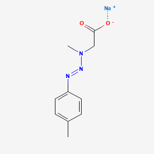 molecular formula C10H12N3NaO2 B13761954 Acetic acid, 2-(3-(4-methylphenyl)-1-methyl-2-triazenyl)-, sodium salt CAS No. 51955-67-0