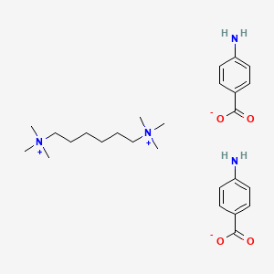 molecular formula C26H42N4O4 B13761961 AMMONIUM, HEXAMETHYLENEBIS(TRIMETHYL-, BIS(p-AMINOBENZOATE) CAS No. 106422-81-5