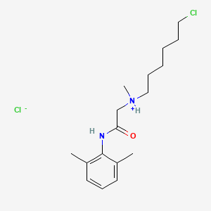 molecular formula C17H28Cl2N2O B13761963 Acetamide, 2-((6-chlorohexyl)methylamino)-N-(2,6-dimethylphenyl)-, monohydrochloride CAS No. 25027-87-6