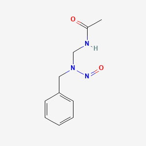 molecular formula C10H13N3O2 B13761984 Acetamide, N-((N-nitrosobenzylamino)methyl)- CAS No. 59665-12-2