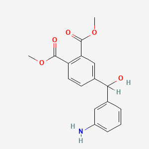 molecular formula C17H17NO5 B13761987 Dimethyl 4-((3-aminophenyl)hydroxymethyl)phthalate CAS No. 52656-24-3