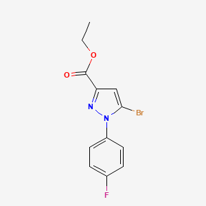 molecular formula C12H10BrFN2O2 B13762005 Ethyl 5-bromo-1-(4-fluorophenyl)-1H-pyrazole-3-carboxylate 