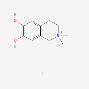 molecular formula C11H16INO2 B13762023 6,7-Dihydroxy-2,2-dimethyl-1,2,3,4-tetrahydroisoquinolinium iodide CAS No. 57553-29-4