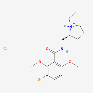 molecular formula C16H24BrClN2O3 B13762048 (R)-(+)-2-((3-Bromo-2,6-dimethoxybenzamido)methyl)-1-ethylpyrrolidine hydrochloride CAS No. 73220-04-9