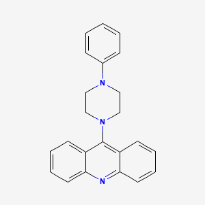 molecular formula C23H21N3 B13762093 Acridine, 9-(4-phenyl-1-piperazinyl)- CAS No. 113106-17-5