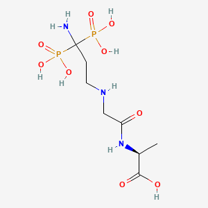 molecular formula C8H19N3O9P2 B13762128 N-(N-(3-Amino-3,3-diphosphonopropyl)glycyl)alanine CAS No. 69436-23-3
