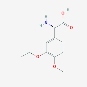 molecular formula C11H15NO4 B1376213 (S)-2-Amino-2-(3-ethoxy-4-methoxyphenyl)acetic acid CAS No. 1212977-59-7