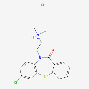 molecular formula C17H18Cl2N2OS B13762199 Dibenzo(b,f)(1,4)thiazepin-11-one, 10,11-dihydro-7-chloro-10-(2-(dimethylamino)ethyl)-, hydrochloride CAS No. 78110-21-1