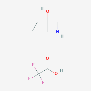 molecular formula C7H12F3NO3 B1376221 3-Ethylazetidin-3-ol; trifluoroacetic acid CAS No. 1354792-80-5