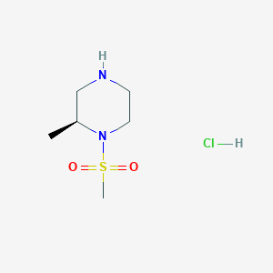 molecular formula C6H15ClN2O2S B1376227 (2S)-1-methanesulfonyl-2-methylpiperazine hydrochloride CAS No. 956034-35-8