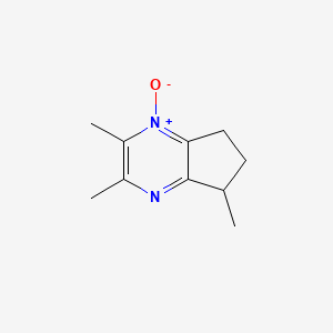 molecular formula C10H14N2O B13762287 2,3,5-Trimethyl-6,7-dihydro-5H-cyclopenta[B]pyrazine 1-oxide CAS No. 61928-85-6