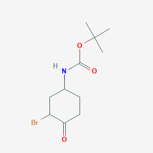 molecular formula C11H18BrNO3 B1376229 tert-Butyl (3-bromo-4-oxocyclohexyl)carbamate CAS No. 1073632-93-5