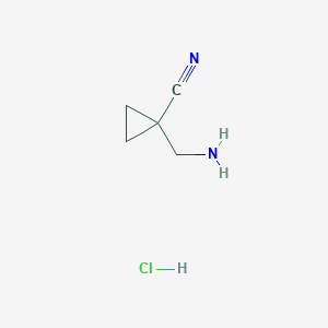 molecular formula C5H9ClN2 B1376235 1-(Aminomethyl)cyclopropanecarbonitrile hydrochloride CAS No. 1205544-78-0