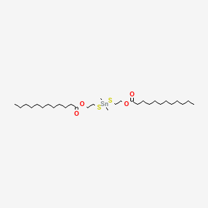 molecular formula C30H60O4S2Sn B13762362 (Dimethylstannylene)bis(thioethylene) dilaurate CAS No. 68928-42-7