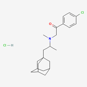 molecular formula C22H31Cl2NO B13762374 Adamantane, 1-(2-(N-(p-chlorophenacyl)-N-methyl)aminopropyl)-, hydrochloride CAS No. 64047-36-5