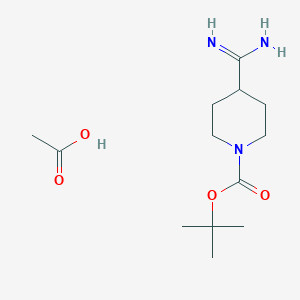 molecular formula C13H25N3O4 B1376241 Tert-butyl 4-carbamimidoylpiperidine-1-carboxylate acetate CAS No. 1082950-23-9
