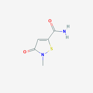 molecular formula C5H6N2O2S B13762416 2-Methyl-3-oxo-2,3-dihydro-1,2-thiazole-5-carboxamide CAS No. 62020-65-9