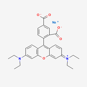 molecular formula C29H29N2NaO5 B13762458 Xanthylium, 9-(2,4-dicarboxyphenyl)-3,6-bis(diethylamino)-, inner salt, sodium salt CAS No. 65392-81-6