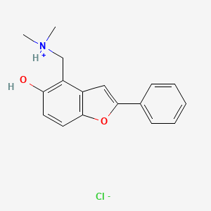 molecular formula C17H18ClNO2 B13762470 4-((Dimethylamino)methyl)-2-phenyl-5-benzofuranol hydrochloride CAS No. 63112-42-5