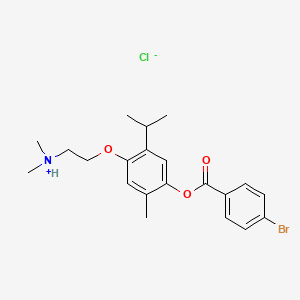 molecular formula C21H27BrClNO3 B13762475 5-(2-(N,N-Dimethylamino)ethoxy)carvacrol p-bromobenzylate hydrochloride CAS No. 73771-69-4