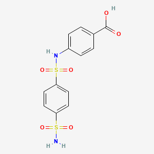 molecular formula C13H12N2O6S2 B13762498 Benzoic acid, 4-(((4-(aminosulfonyl)phenyl)sulfonyl)amino)- CAS No. 62646-28-0