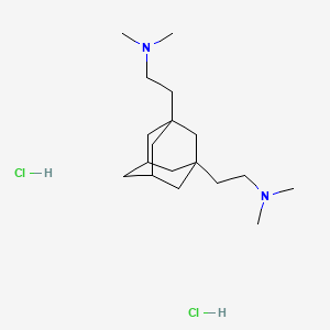 molecular formula C18H36Cl2N2 B13762501 Adamantane, 1,3-bis(2-dimethylaminoethyl)-, dihydrochloride CAS No. 52673-65-1