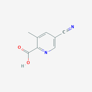 molecular formula C8H6N2O2 B1376256 5-Cyano-3-methylpyridine-2-carboxylic acid CAS No. 1262860-49-0