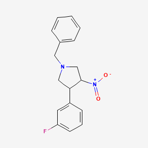 molecular formula C17H17FN2O2 B1376260 1-Benzyl-3-(3-fluorophenyl)-4-nitropyrrolidine CAS No. 1823450-94-7
