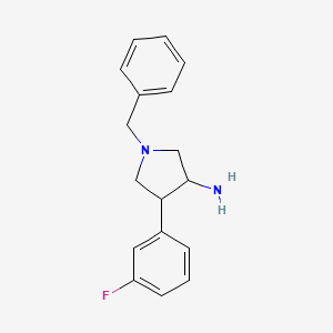 molecular formula C17H19FN2 B1376261 1-Benzyl-4-(3-fluorophenyl)pyrrolidin-3-amine CAS No. 1823461-54-6
