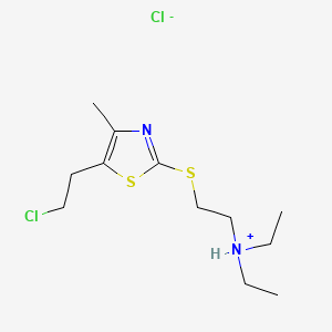 molecular formula C12H22Cl2N2S2 B13762703 2-((5-(2-Chloroethyl)-4-methyl-2-thiazolyl)thio)-N,N-diethylethanamine hydrochloride CAS No. 74277-03-5
