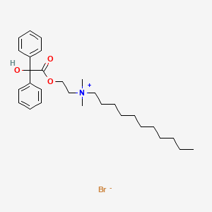 molecular formula C29H44BrNO3 B13762742 Dimethyl(2-hydroxyethyl)undecylammonium bromide benzilate CAS No. 56927-41-4