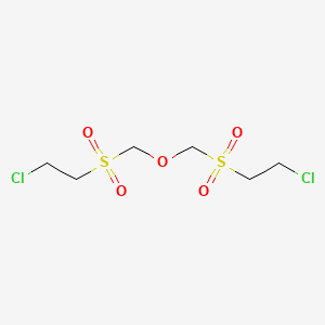 molecular formula C6H12Cl2O5S2 B13762758 Ethane, 1,1'-[oxybis(methylenesulfonyl)]bis[2-chloro- CAS No. 53061-10-2
