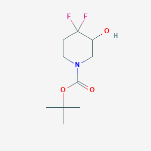 molecular formula C10H17F2NO3 B1376277 Tert-butyl 4,4-difluoro-3-hydroxypiperidine-1-carboxylate CAS No. 1186688-52-7