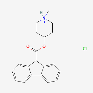 molecular formula C20H22ClNO2 B13762812 4-(N-Methylpiperidyl)-9-fluorenecarboxylate hydrochloride CAS No. 63957-02-8