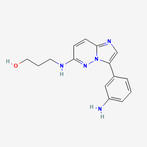 molecular formula C15H17N5O B1376288 3-(3-(3-Aminophenyl)imidazo[1,2-b]pyridazin-6-ylamino)propan-1-ol CAS No. 1012344-07-8