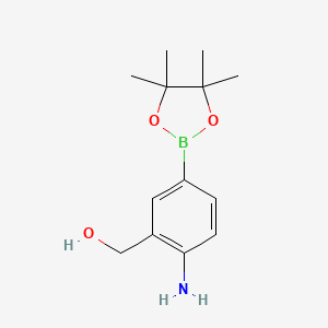 molecular formula C13H20BNO3 B1376294 [2-Amino-5-(tetramethyl-1,3,2-dioxaborolan-2-yl)phenyl]methanol CAS No. 1339927-45-5