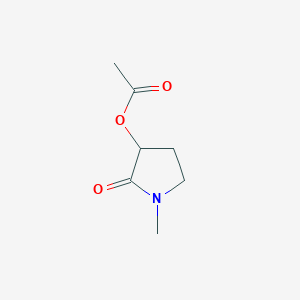 molecular formula C7H11NO3 B13762982 1-Methyl-2-oxopyrrolidin-3-yl acetate 