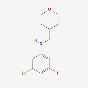 3-Bromo-5-fluoro-N-[(oxan-4-yl)methyl]aniline