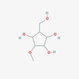 molecular formula C7H14O5 B137632 2-Methoxy-5-hydroxymethylcyclopentane-1,3,4-triol CAS No. 142878-30-6