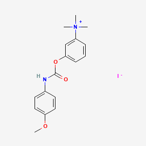 molecular formula C17H21IN2O3 B13763233 Carbamic acid, (p-methoxyphenyl)-, m-(trimethylammonio)phenyl ester, iodide CAS No. 64049-76-9