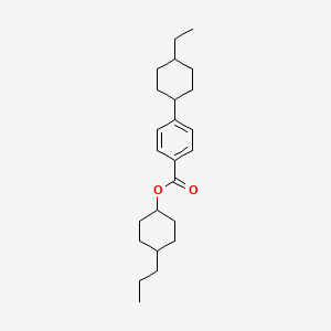 molecular formula C24H36O2 B13763235 Benzoic acid, 4-(trans-4-ethylcyclohexyl)-, trans-4-propylcyclohexyl ester CAS No. 72928-03-1