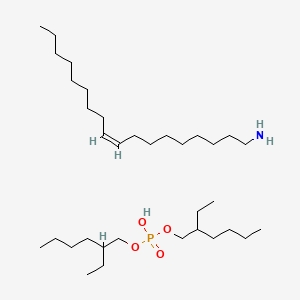 molecular formula C18H37N.C16H35O4P<br>C34H72NO4P B13763238 bis(2-ethylhexyl) hydrogen phosphate;(Z)-octadec-9-en-1-amine CAS No. 68155-94-2