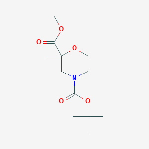 molecular formula C12H21NO5 B1376326 Methyl 4-boc-2-methylmorpholine-2-carboxylate CAS No. 1269755-24-9