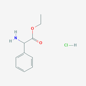 molecular formula C10H13ClNO2- B137633 Ethyl 2-amino-2-phenylacetate hydrochloride CAS No. 879-48-1